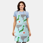 Japanse aardbevingskaart schort (Gedragen)