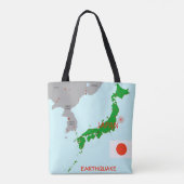Japanse aardbevingskaart tote bag (Achterkant)