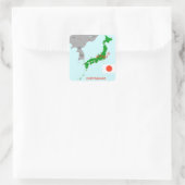 Japanse aardbevingskaart vierkante sticker (Tas)
