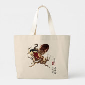 Japanse Abalone-duiker en octopusvechten Grote Tote Bag (Achterkant)