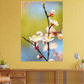 Japanse abrikozenbloemen canvas afdruk (Insitu (Woonkamer))