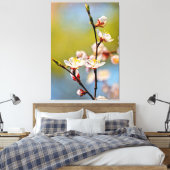 Japanse abrikozenbloemen canvas afdruk (Insitu (Slaapkamer))