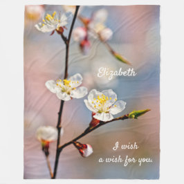 Japanse abrikozenbloemen fleece deken