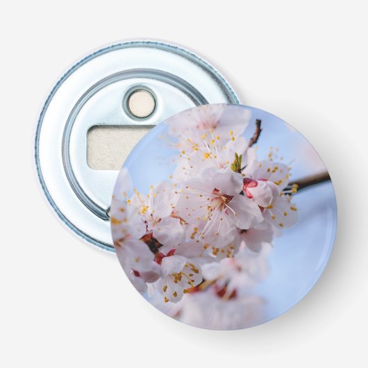 Japanse abrikozenbloesem button flesopener (Voorkant)