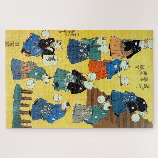 Japanse Acrobat Cats, Kuniyoshi, Ukiyo-e Legpuzzel (Horizontaal)