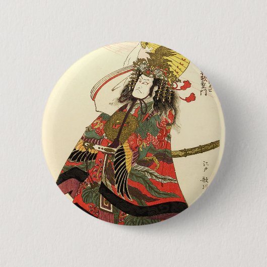 Japanse Actor als militair leider van Samurai Ronde Button 5,7 Cm (Voorkant)