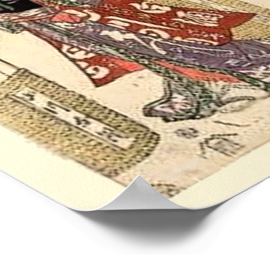  Japanse Actors 5 Panel Woodblock Poster (Hoek)