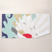 japanse afbeelding van de bergzon badhanddoek (Badhanddoek)