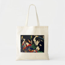 Japanse afbeelding van een man dat een vrouw aanva