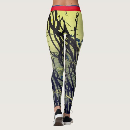 JAPANSE AFDRUK VAN TAKKEN GEDRUKTE LEGGINGS (Achterkant)