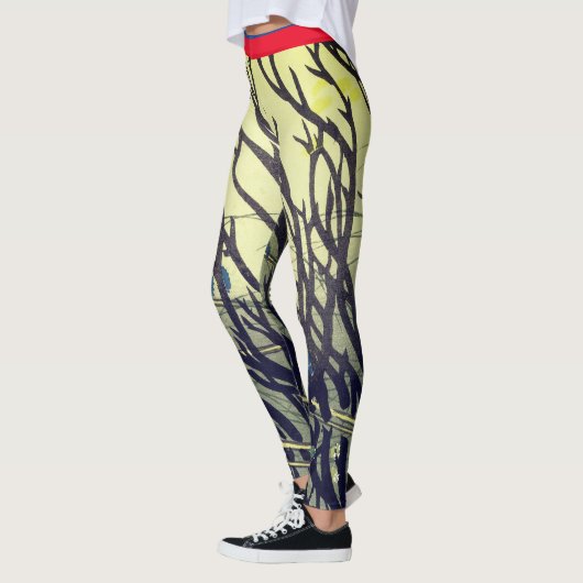 JAPANSE AFDRUK VAN TAKKEN GEDRUKTE LEGGINGS (Links)