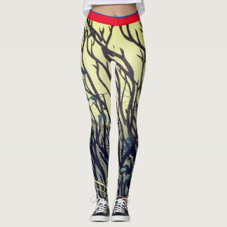 JAPANSE AFDRUK VAN TAKKEN GEDRUKTE LEGGINGS