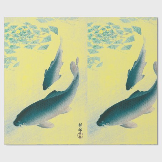 JAPANSE AFDRUKKING VAN DE VISSERIJZWEEKGEEL CADEAUPAPIER (Vlak)