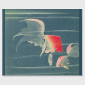 JAPANSE AFDRUKVISSERIJ IN BLAUWE WRAPPINGSPAPIE CADEAUPAPIER (Vlak)