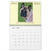 japanse akita dog portretteert realistische kunst kalender (Mar 2026)