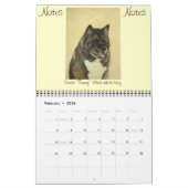 japanse akita dog portretteert realistische kunst kalender (Feb 2026)