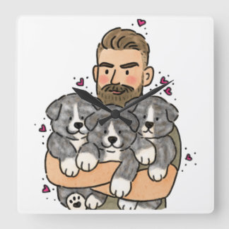 Japanse Akita Inu Tigrés Vierkante Klok