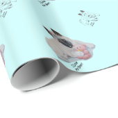 Japanse akita met roze teddybeer kunst cadeaupapier (Rol Hoek)