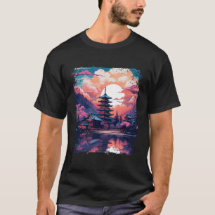 Japanse Alpen Japan Takayama Village Vaporwave T-shirt