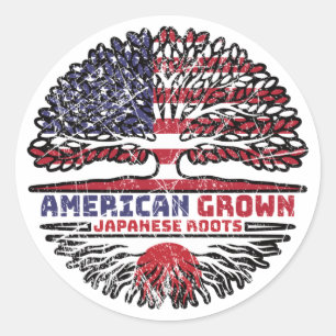 Japanse Amerikaanse Amerikaanse Amerikaanse Amerik Ronde Sticker