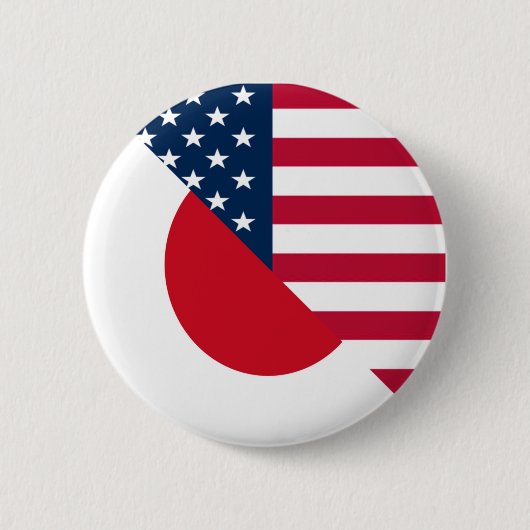 Japanse Amerikaanse vlag |HalfJapanse Amerikaanse Ronde Button 5,7 Cm (Voorkant)