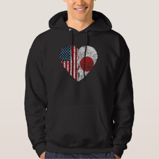 Japanse Amerikaanse vlaggen Hart Verenigde Staten  Hoodie