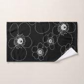 Japanse Anemonen op zwart Bad Handdoek (Handdoek)