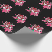 Japanse Anime Girl Demon esthetische bloemen Cadeaupapier (Hoek)