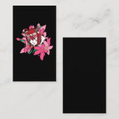 Japanse Anime Girl Demon esthetische bloemen Visitekaartje (Voorkant / Achterkant)