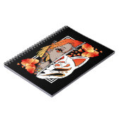 Japanse Anime Girl Mask Samurai Sword Flowers Notitieboek (Linkerzijde)