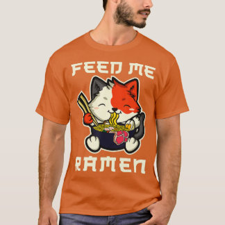 Japanse Anime Kawaii Ramen Noodles Cat T-shirt