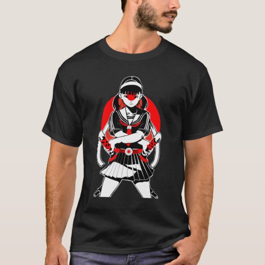 Japanse Anime Nippon Girl Mannen T-Shirt (Voorkant)
