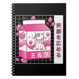 Japanse Anime Strawberry Milk Carton Cute Koe Notitieboek