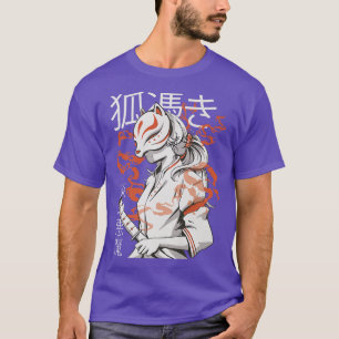 Japanse anime voor meisjes die in de keukenmaskerp t-shirt