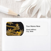 Japanse apelbladeren en rivieren etiket (Insitu)