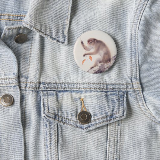 Japanse apenschilderende Chinese Zodiac-Button Ronde Button 5,7 Cm (In situ)