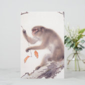 Japanse apenschildering - Jaar van de aap Briefpapier (Staand voorkant)