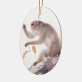 Japanse apenschildering - Jaar van de aap Keramisch Ornament (Links)