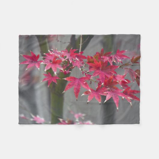 Japanse aple Leaves Fleece Deken (Voorkant (Horizontaal))