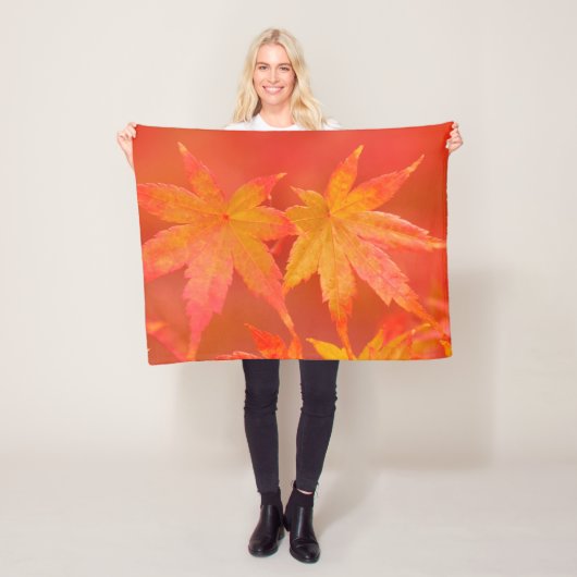 Japanse aple Leaves Fleece Deken (In situ)