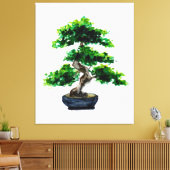 Japanse Aquarel Bonsai Canvas Afdruk (Insitu (Woonkamer))