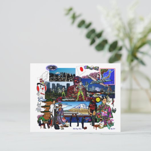 Japanse Archipelago Collage Briefkaart (Staand voorkant)