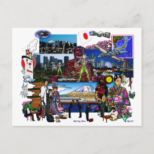 Japanse Archipelago Collage Briefkaart
