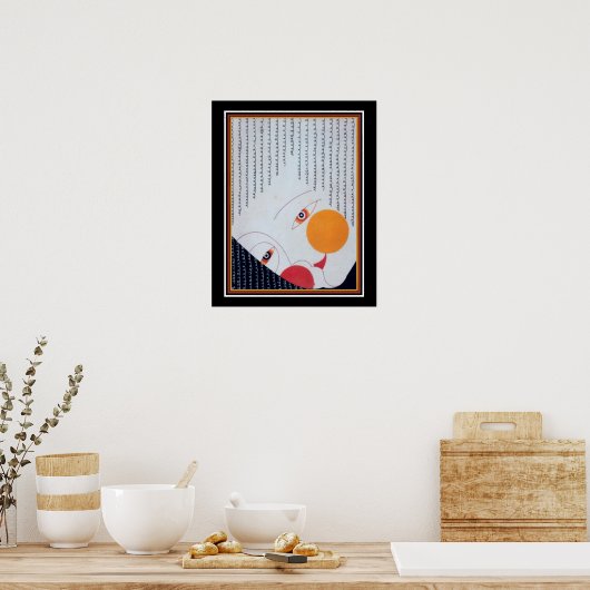 Japanse Art Deco Theater Mask Print ca. 1928 (Keuken)