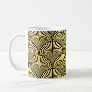 Japanse Art Deco: Zwart Goud Ontwerp Koffiemok