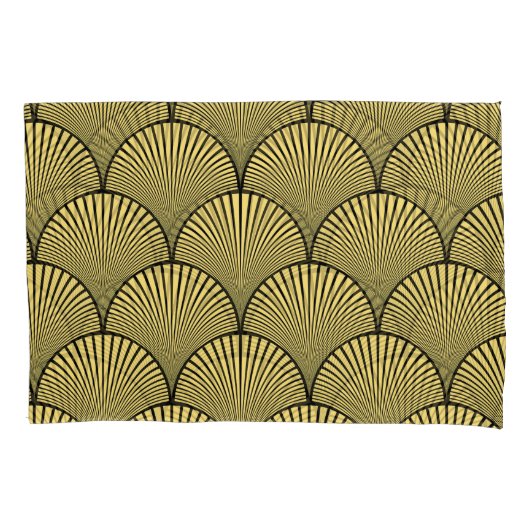 Japanse Art Deco: Zwart Goud Ontwerp Kussensloop (Voorkant)