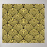 Japanse Art Deco: Zwart Goud Ontwerp Poster<br><div class="desc">Naadloze zwart en goud japanse art deco bloemengolven patroon  japanse art deco golven in een weelderige zwart & goud mix. Japans kunst deco elegantie,  zwart en goud verenigen! Japans,  deco,  motief,  bloemig,  naadloos,  abstract,  decor,  mode,  vintage,  achtergronden,  retro,  golf,  geometrisch,  luxe,  aziatisch,  stof,  chinees,  vorm,  decoratie,  cultuur</div>