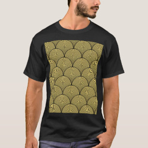Japanse Art Deco: Zwart Goud Ontwerp T-shirt