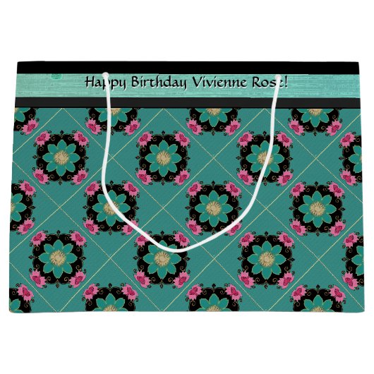 Japanse Art Nouveau rozet (gepersonaliseerd) Groot Cadeauzakje (Voorkant)