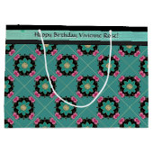 Japanse Art Nouveau rozet (gepersonaliseerd) Groot Cadeauzakje (Achterkant)